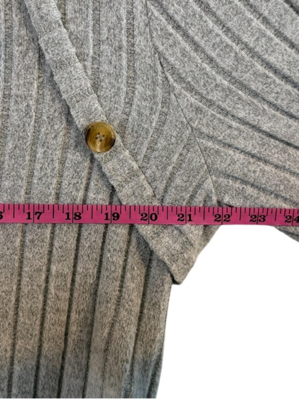 SHEIN Gray Ribbed Wide-Leg Pants & Button-Accent Knit Top Set Size 4XL = 2X/20 - Picture 4 of 13